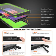 Load image into Gallery viewer, Galaxy Note 9 Waterproof Case, Punkcase Studstar Light Green Thin Armor Cover