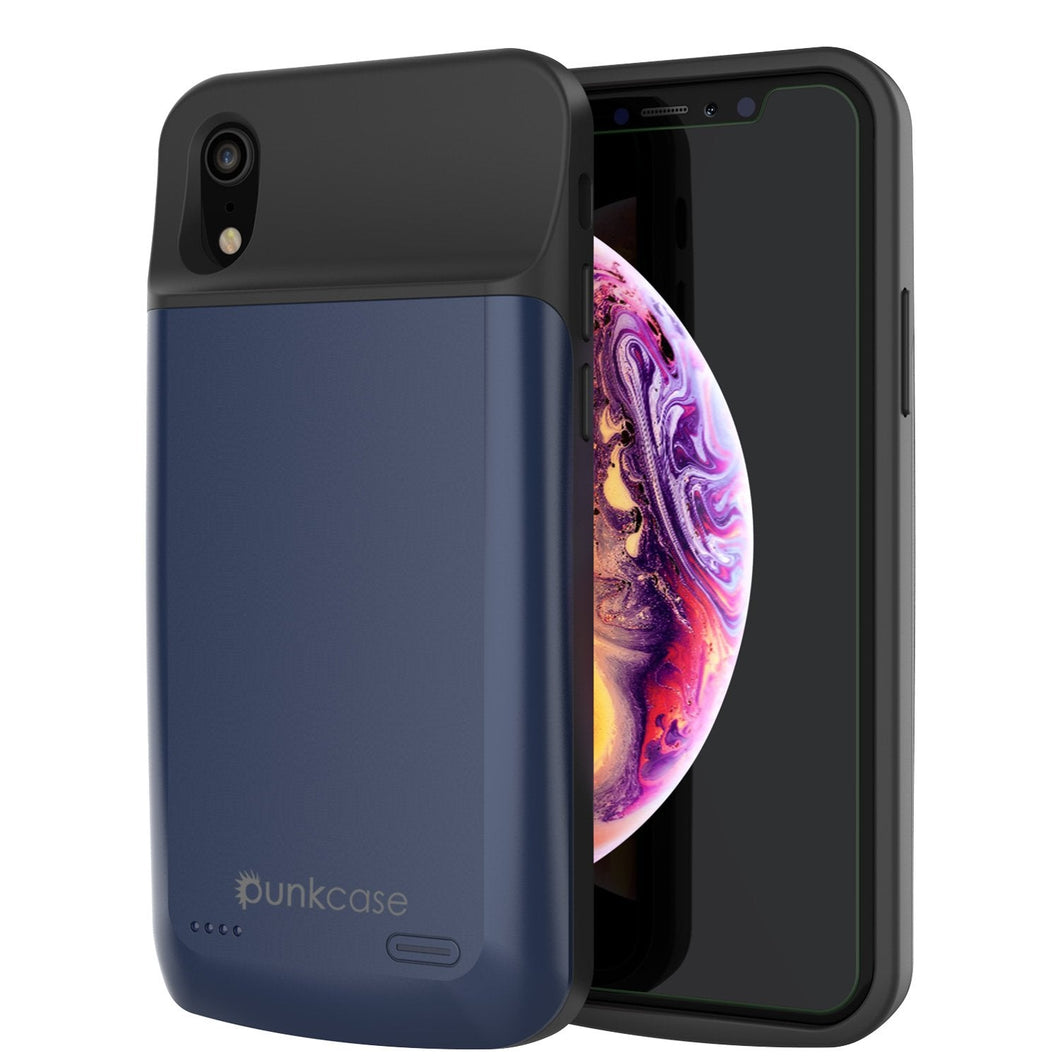 iPhone 11 Pro Battery Case, PunkJuice 5000mAH Fast Charging Power Bank W/ Screen Protector | [Blue]