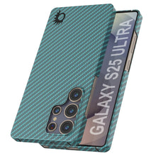 Load image into Gallery viewer, Punkcase Galaxy S25 Ultra Carbon Fiber Case [AramidShield Series] Ultra Slim &amp; Light Kevlar [Teal]
