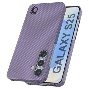 Punkcase Galaxy S25 Carbon Fiber Case [AramidShield Series] Ultra Slim & Light Kevlar [Lilac]