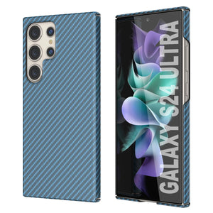 Galaxy S24 Ultra Case, Punkcase CarbonShield, Heavy Duty & Ultra Thin Cover [shockproof][non slip] [Light Blue]