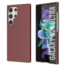 Load image into Gallery viewer, Galaxy S24 Ultra Case, Punkcase CarbonShield, Heavy Duty &amp; Ultra Thin Cover [shockproof][non slip] [Red]
