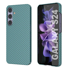 Load image into Gallery viewer, Galaxy S24 Case, Punkcase CarbonShield, Heavy Duty &amp; Ultra Thin Cover [shockproof][non slip] [Teal]
