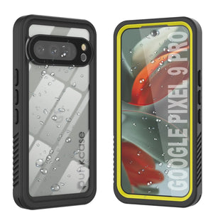 Google Pixel 9 Pro Waterproof Case, Punkcase [Extreme Series] Armor Cover W/ Built In Screen Protector [Yellow]