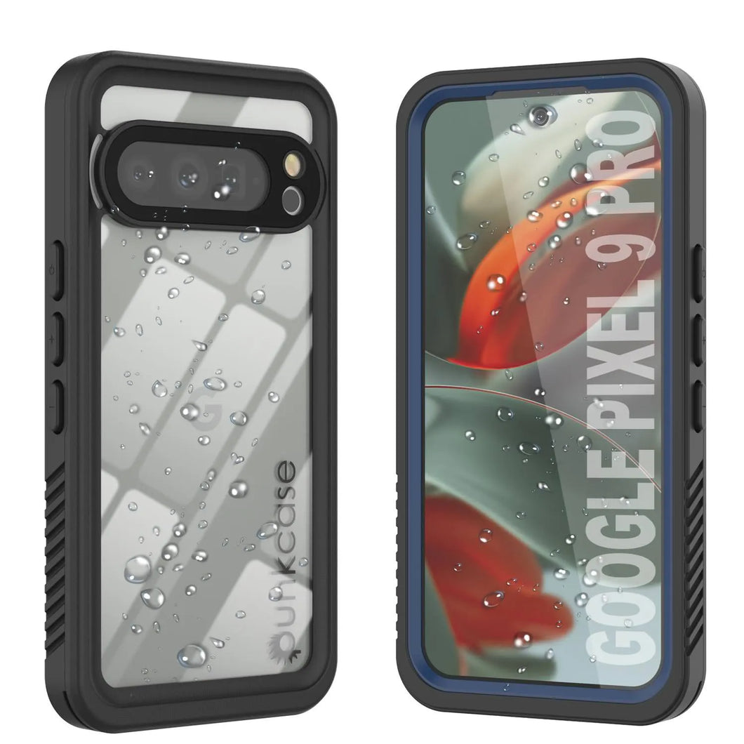Google Pixel 9 Pro Waterproof Case, Punkcase [Extreme Series] Armor Cover W/ Built In Screen Protector [Navy Blue]