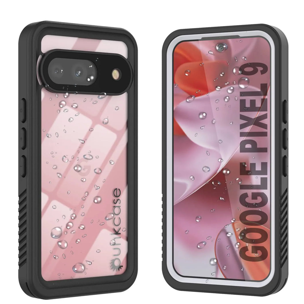 Google Pixel 9 Waterproof Case, Punkcase [Extreme Series] Armor Cover W/ Built In Screen Protector [White]