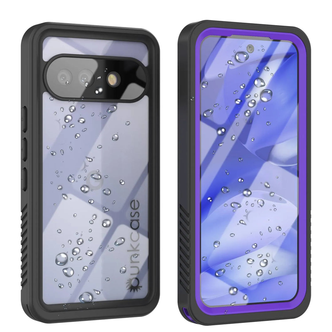 Google Pixel 9a Waterproof Case, Punkcase [Extreme Series] Armor Cover W/ Built In Screen Protector [Purple]