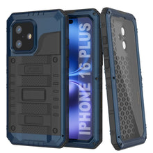 Load image into Gallery viewer, iPhone 16 Plus Metal Extreme 3.0 Series Aluminum Waterproof Case IP68 W/Buillt in Screen Protector &amp; Kickstand [Blue]
