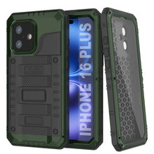 Load image into Gallery viewer, iPhone 16 Plus Metal Extreme 3.0 Series Aluminum Waterproof Case IP68 W/Buillt in Screen Protector &amp; Kickstand [Dark Green]
