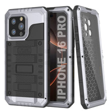 Load image into Gallery viewer, iPhone 16 Pro Metal Extreme 3.0 Series Aluminum Waterproof Case IP68 W/Buillt in Screen Protector &amp; Kickstand [White]
