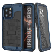 Load image into Gallery viewer, iPhone 16 Pro Metal Extreme 3.0 Series Aluminum Waterproof Case IP68 W/Buillt in Screen Protector &amp; Kickstand [Blue]
