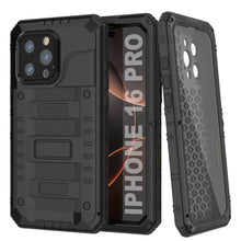 Load image into Gallery viewer, iPhone 16 Pro Metal Extreme 3.0 Series Aluminum Waterproof Case IP68 W/Buillt in Screen Protector &amp; Kickstand [Black]
