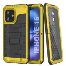 Load image into Gallery viewer, iPhone 16 Metal Extreme 3.0 Series Aluminum Waterproof Case IP68 W/Buillt in Screen Protector &amp; Kickstand [Yellow]
