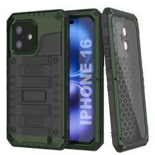 Load image into Gallery viewer, iPhone 16 Metal Extreme 3.0 Series Aluminum Waterproof Case IP68 W/Buillt in Screen Protector &amp; Kickstand [Dark Green]
