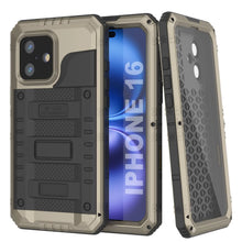 Load image into Gallery viewer, iPhone 16 Metal Extreme 3.0 Series Aluminum Waterproof Case IP68 W/Buillt in Screen Protector &amp; Kickstand [Gold]
