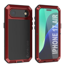 Load image into Gallery viewer, iPhone 17 Air Metal Case, Heavy Duty Military Grade Armor Cover [shock proof] Full Body Hard [Red]

