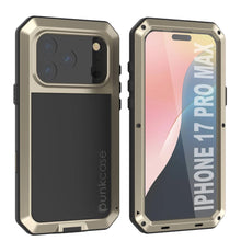 Load image into Gallery viewer, iPhone 17 Pro Max Metal Case, Heavy Duty Military Grade Armor Cover [shock proof] Full Body Hard [Gold]
