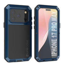 Load image into Gallery viewer, iPhone 17 Pro Max Metal Case, Heavy Duty Military Grade Armor Cover [shock proof] Full Body Hard [Blue]
