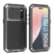 Load image into Gallery viewer, iPhone 17 Pro Max Metal Case, Heavy Duty Military Grade Armor Cover [shock proof] Full Body Hard [Silver]
