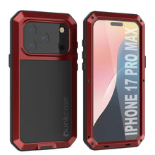 Load image into Gallery viewer, iPhone 17 Pro Max Metal Case, Heavy Duty Military Grade Armor Cover [shock proof] Full Body Hard [Red]
