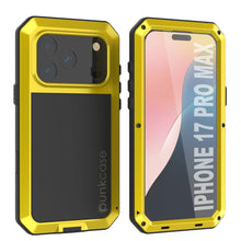 Load image into Gallery viewer, iPhone 17 Pro Max Metal Case, Heavy Duty Military Grade Armor Cover [shock proof] Full Body Hard [Yellow]
