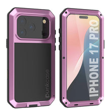 Load image into Gallery viewer, iPhone 17 Pro Metal Case, Heavy Duty Military Grade Armor Cover [shock proof] Full Body Hard [Pink]
