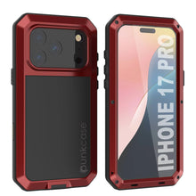 Load image into Gallery viewer, iPhone 17 Pro Metal Case, Heavy Duty Military Grade Armor Cover [shock proof] Full Body Hard [Red]
