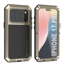 Load image into Gallery viewer, iPhone 17 Pro Metal Case, Heavy Duty Military Grade Armor Cover [shock proof] Full Body Hard [Gold]
