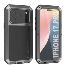 Load image into Gallery viewer, iPhone 17 Pro Metal Case, Heavy Duty Military Grade Armor Cover [shock proof] Full Body Hard [Silver]
