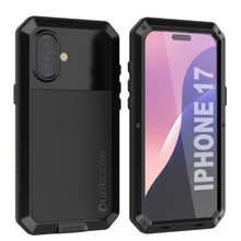 Load image into Gallery viewer, iPhone 17 Metal Case, Heavy Duty Military Grade Armor Cover [shock proof] Full Body Hard [Black]
