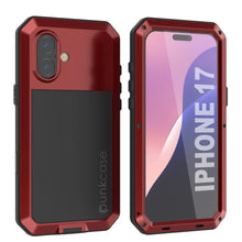 Load image into Gallery viewer, iPhone 17 Metal Case, Heavy Duty Military Grade Armor Cover [shock proof] Full Body Hard [Red]
