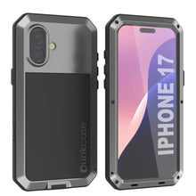 Load image into Gallery viewer, iPhone 17 Metal Case, Heavy Duty Military Grade Armor Cover [shock proof] Full Body Hard [Silver]
