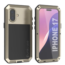 Load image into Gallery viewer, iPhone 17 Metal Case, Heavy Duty Military Grade Armor Cover [shock proof] Full Body Hard [Gold]

