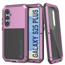 Load image into Gallery viewer, Galaxy S25 Plus Metal Case, Heavy Duty Military Grade Armor Cover [shock proof] Full Body Hard [Pink]
