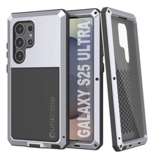 Load image into Gallery viewer, Galaxy S25 Ultra Metal Case, Heavy Duty Military Grade Armor Cover [shock proof] Full Body Hard [White]
