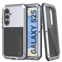 Load image into Gallery viewer, Galaxy S25 Metal Case, Heavy Duty Military Grade Armor Cover [shock proof] Full Body Hard [White]
