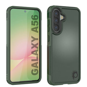 PunkCase Galaxy A56 Case, [Spartan 2.0 Series] Clear Rugged Heavy Duty Cover [Dark Green]