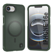 Load image into Gallery viewer, PunkCase iPhone 16e Case, [Spartan 2.0 Series] Clear Rugged Heavy Duty Cover W/Built in Screen Protector [dark green]
