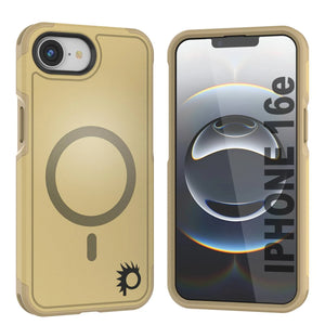 PunkCase iPhone 16e Case, [Spartan 2.0 Series] Clear Rugged Heavy Duty Cover W/Built in Screen Protector [yellow]