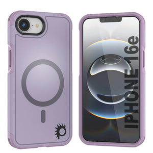 PunkCase iPhone 16e Case, [Spartan 2.0 Series] Clear Rugged Heavy Duty Cover W/Built in Screen Protector [lilac]