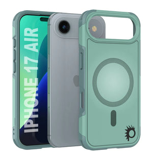 PunkCase iPhone 17 Air Case, [Spartan 2.0 Series] Clear Rugged Heavy Duty Cover W/Built in Screen Protector [teal]