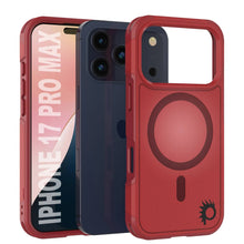 Load image into Gallery viewer, PunkCase iPhone 17 Pro Max Case, [Spartan 2.0 Series] Clear Rugged Heavy Duty Cover W/Built in Screen Protector [red]
