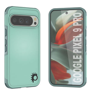 PunkCase Google Pixel 9 Pro Case, [Spartan 2.0 Series] Clear Rugged Heavy Duty Cover W/Built in Screen Protector [Teal]