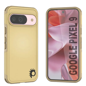 PunkCase Google Pixel 9 Case, [Spartan 2.0 Series] Clear Rugged Heavy Duty Cover W/Built in Screen Protector [Yellow]