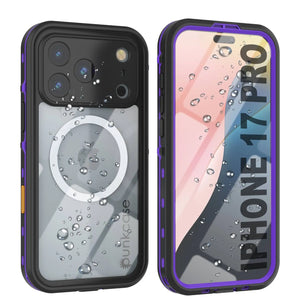 iPhone 17 Pro Waterproof IP68 Case, Punkcase [Purple] [StudStar Series] [Slim Fit] [Dirtproof]