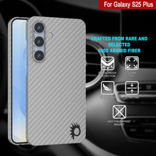 Load image into Gallery viewer, Punkcase Galaxy S25 Plus Carbon Fiber Case [AramidShield Series] Ultra Slim &amp; Light Kevlar [White]
