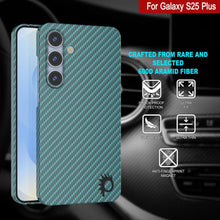 Load image into Gallery viewer, Punkcase Galaxy S25 Plus Carbon Fiber Case [AramidShield Series] Ultra Slim &amp; Light Kevlar [Teal]
