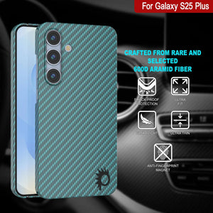 Punkcase Galaxy S25 Plus Carbon Fiber Case [AramidShield Series] Ultra Slim & Light Kevlar [Teal]