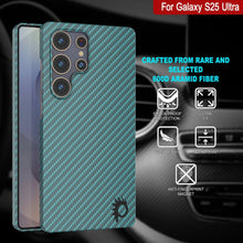 Load image into Gallery viewer, Punkcase Galaxy S25 Ultra Carbon Fiber Case [AramidShield Series] Ultra Slim &amp; Light Kevlar [Teal]
