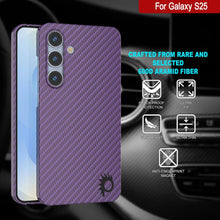 Load image into Gallery viewer, Punkcase Galaxy S25 Carbon Fiber Case [AramidShield Series] Ultra Slim &amp; Light Kevlar [Purple]
